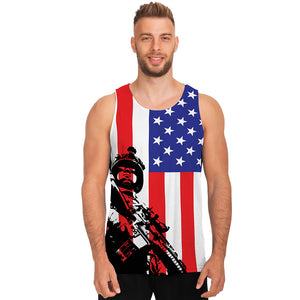 Military American Flag Print Men's Tank Top