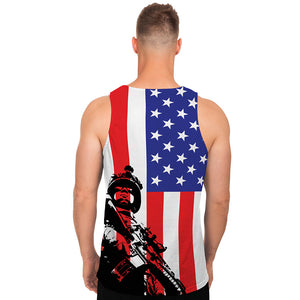 Military American Flag Print Men's Tank Top