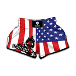 Military American Flag Print Muay Thai Boxing Shorts
