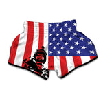 Military American Flag Print Muay Thai Boxing Shorts