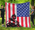 Military American Flag Print Quilt
