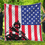 Military American Flag Print Quilt