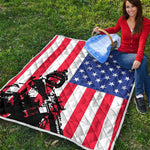Military American Flag Print Quilt