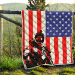 Military American Flag Print Quilt