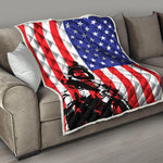Military American Flag Print Quilt