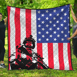 Military American Flag Print Quilt