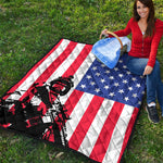 Military American Flag Print Quilt