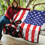 Military American Flag Print Quilt