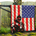 Military American Flag Print Quilt