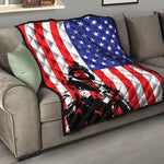 Military American Flag Print Quilt