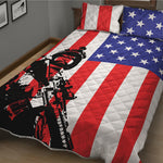 Military American Flag Print Quilt Bed Set
