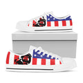 Military American Flag Print White Low Top Sneakers