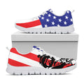 Military American Flag Print White Running Shoes