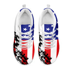 Military American Flag Print White Sneakers