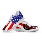 Military American Flag Print White Sneakers