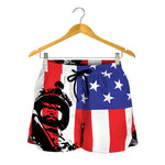 Military American Flag Print Women's Shorts