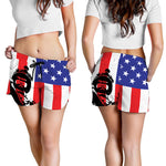 Military American Flag Print Women's Shorts