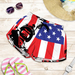 Military American Flag Print Women's Shorts