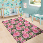 Military Camouflage Flower Pattern Print Area Rug