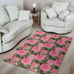 Military Camouflage Flower Pattern Print Area Rug