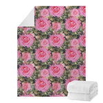 Military Camouflage Flower Pattern Print Blanket