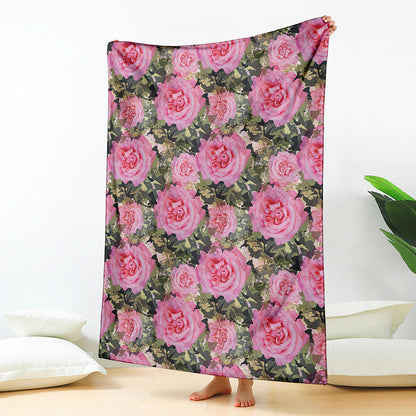 Military Camouflage Flower Pattern Print Blanket