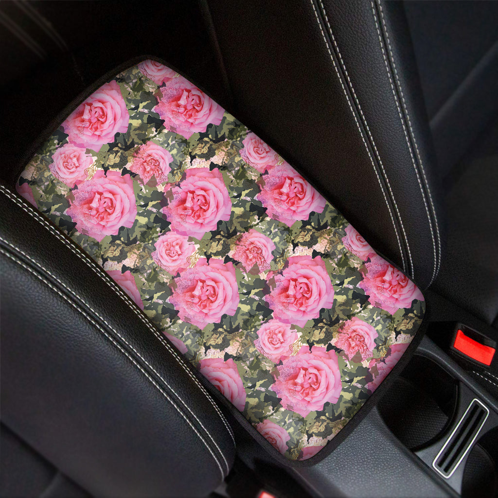 Military Camouflage Flower Pattern Print Car Center Console Cover