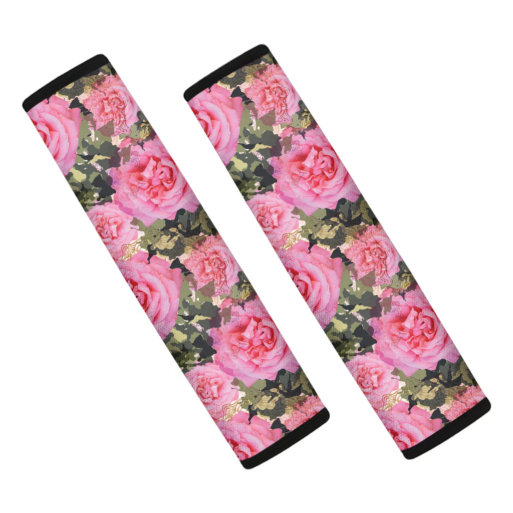 Military Camouflage Flower Pattern Print Car Seat Belt Covers