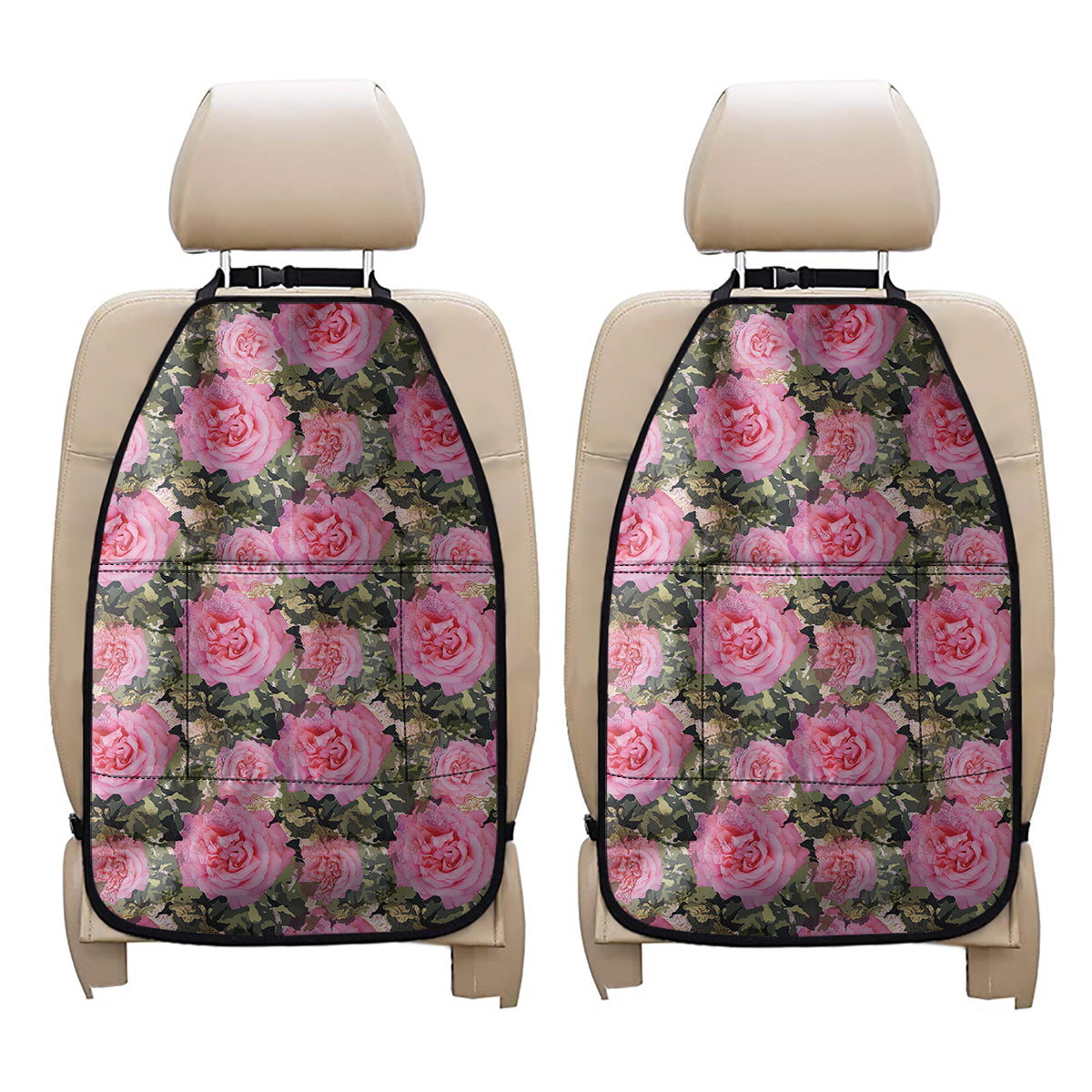 Military Camouflage Flower Pattern Print Car Seat Organizers