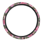 Military Camouflage Flower Pattern Print Car Steering Wheel Cover