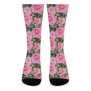 Military Camouflage Flower Pattern Print Crew Socks