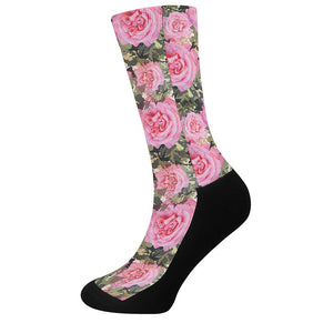 Military Camouflage Flower Pattern Print Crew Socks