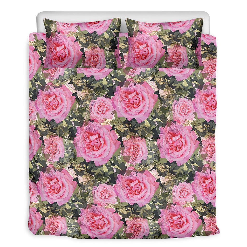 Military Camouflage Flower Pattern Print Duvet Cover Bedding Set