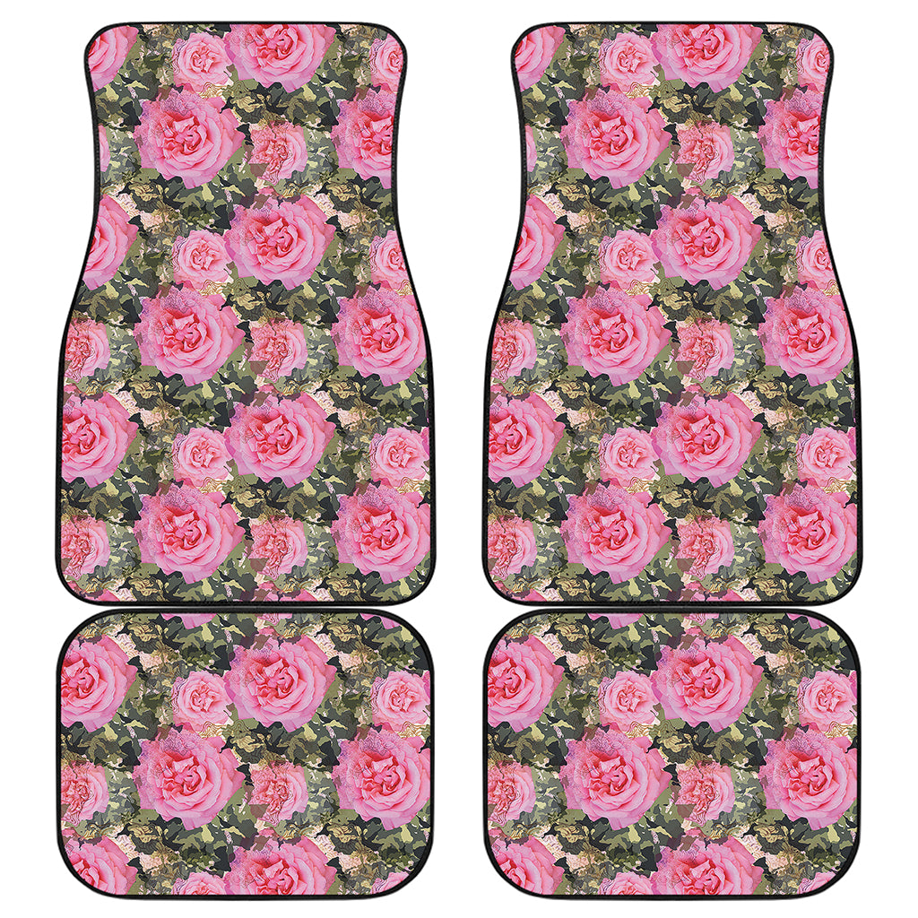 Military Camouflage Flower Pattern Print Front and Back Car Floor Mats