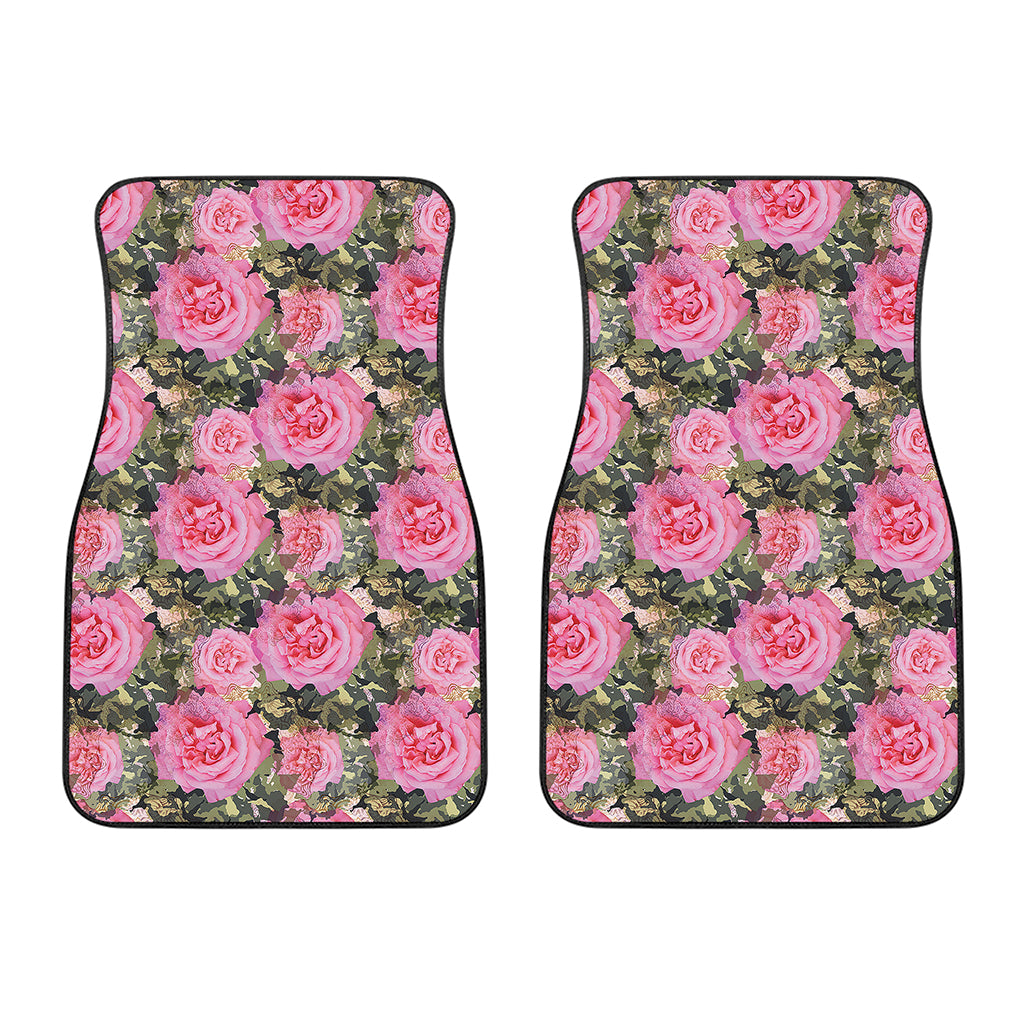 Military Camouflage Flower Pattern Print Front Car Floor Mats