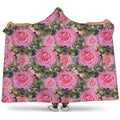 Military Camouflage Flower Pattern Print Hooded Blanket