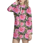Military Camouflage Flower Pattern Print Hoodie Dress