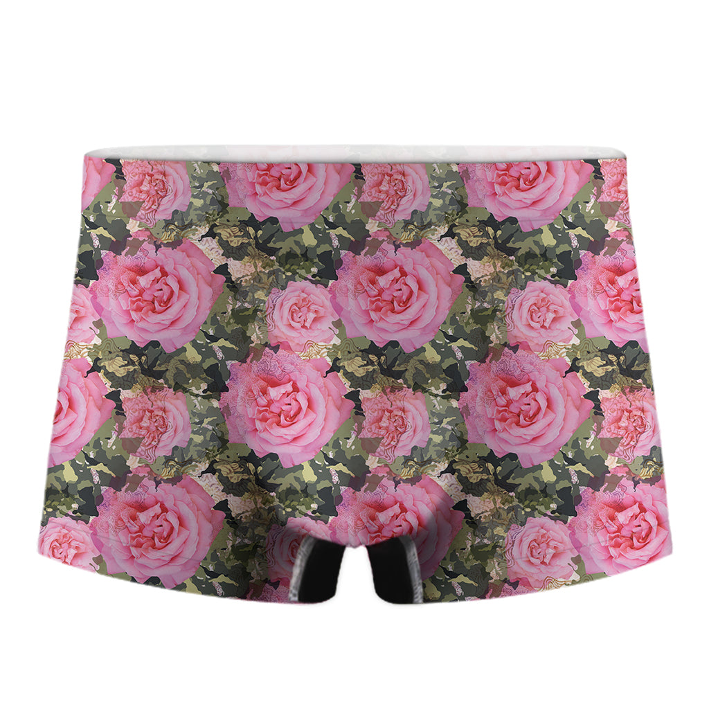 Military Camouflage Flower Pattern Print Men's Boxer Briefs