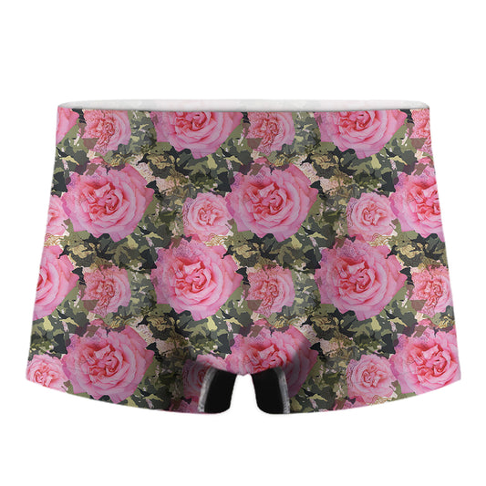 Military Camouflage Flower Pattern Print Men's Boxer Briefs