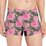 Military Camouflage Flower Pattern Print Men's Boxer Briefs