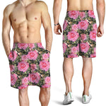 Military Camouflage Flower Pattern Print Men's Shorts