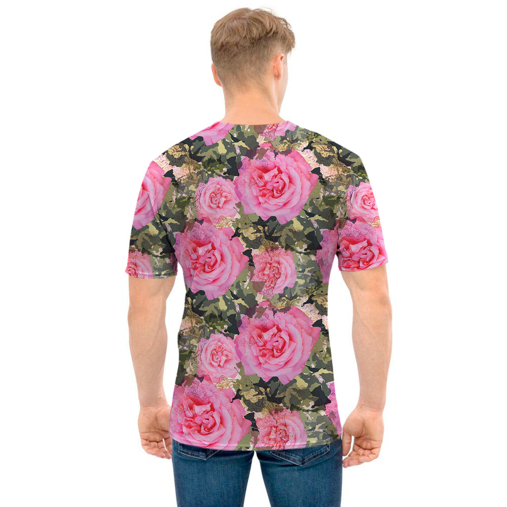 Military Camouflage Flower Pattern Print Men's T-Shirt