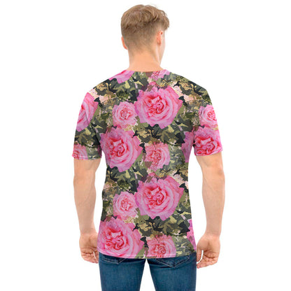 Military Camouflage Flower Pattern Print Men's T-Shirt