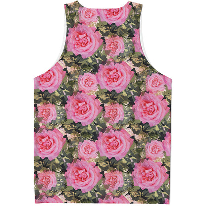 Military Camouflage Flower Pattern Print Men's Tank Top