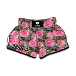 Military Camouflage Flower Pattern Print Muay Thai Boxing Shorts