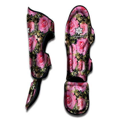 Military Camouflage Flower Pattern Print Muay Thai Shin Guard