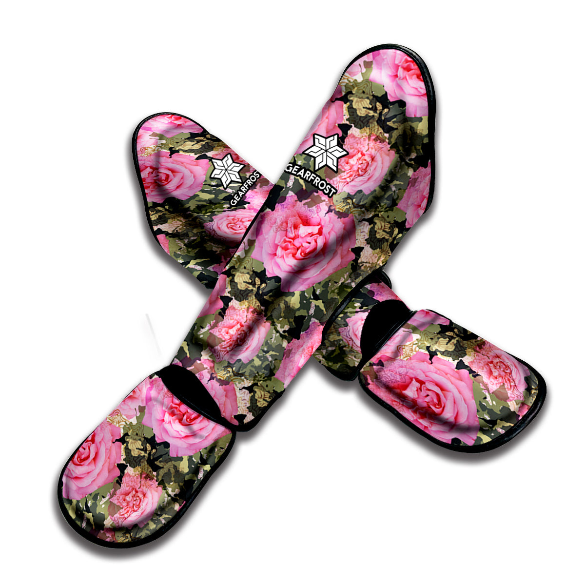 Military Camouflage Flower Pattern Print Muay Thai Shin Guard
