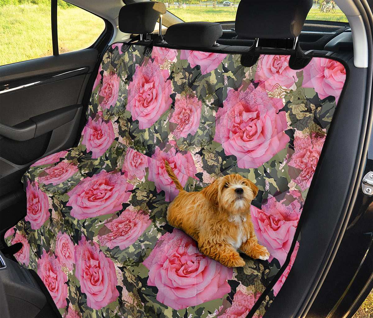 Military Camouflage Flower Pattern Print Pet Car Back Seat Cover