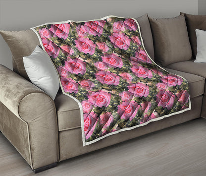 Military Camouflage Flower Pattern Print Quilt