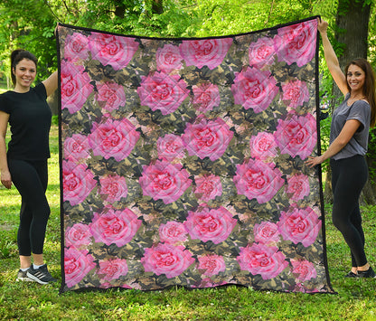 Military Camouflage Flower Pattern Print Quilt